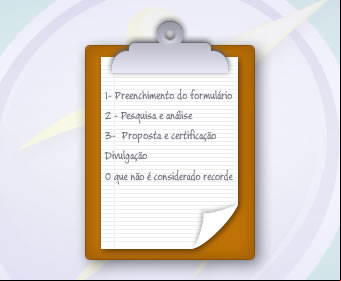 Etapas do processo de registro de recorde